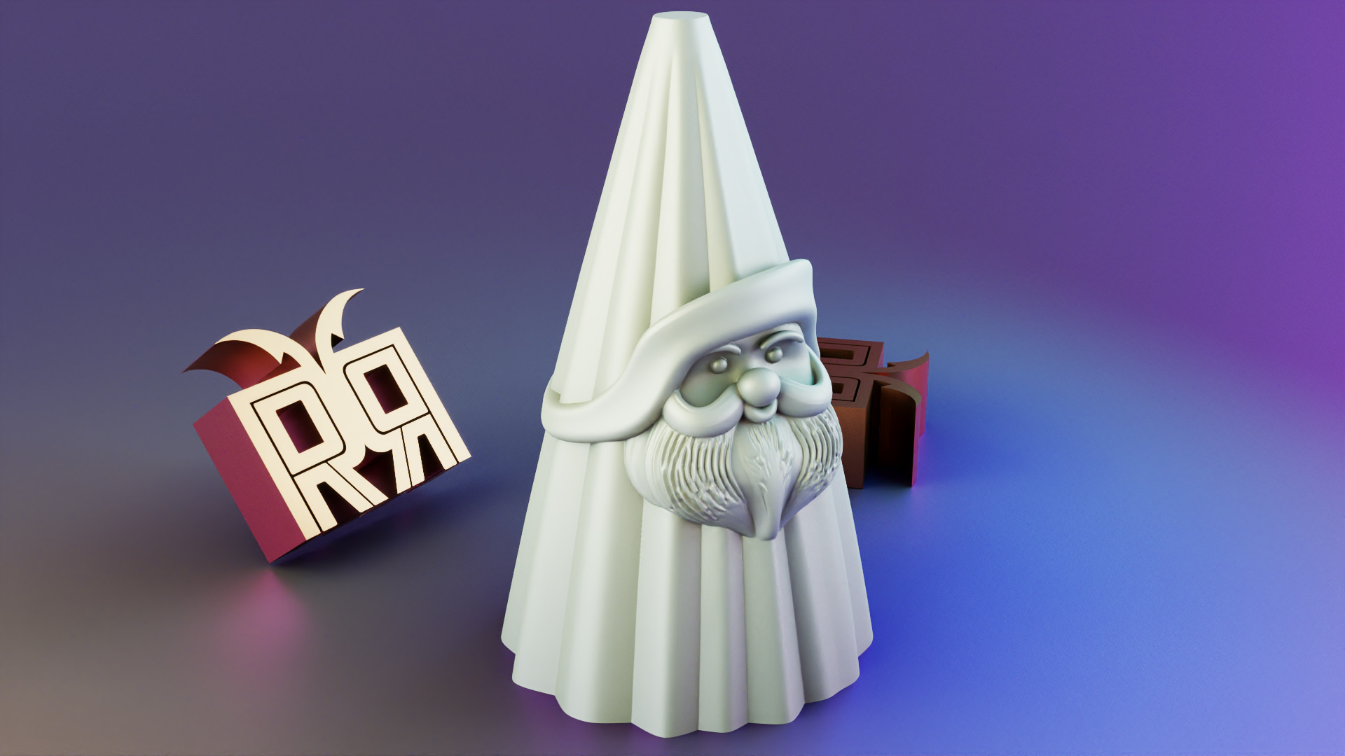 Santa Claus Christmas Candle Mold 3D print model_2