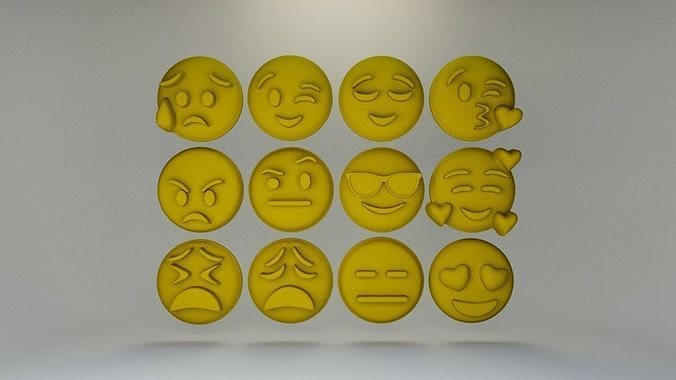 12 Emojis Collection  3D print model