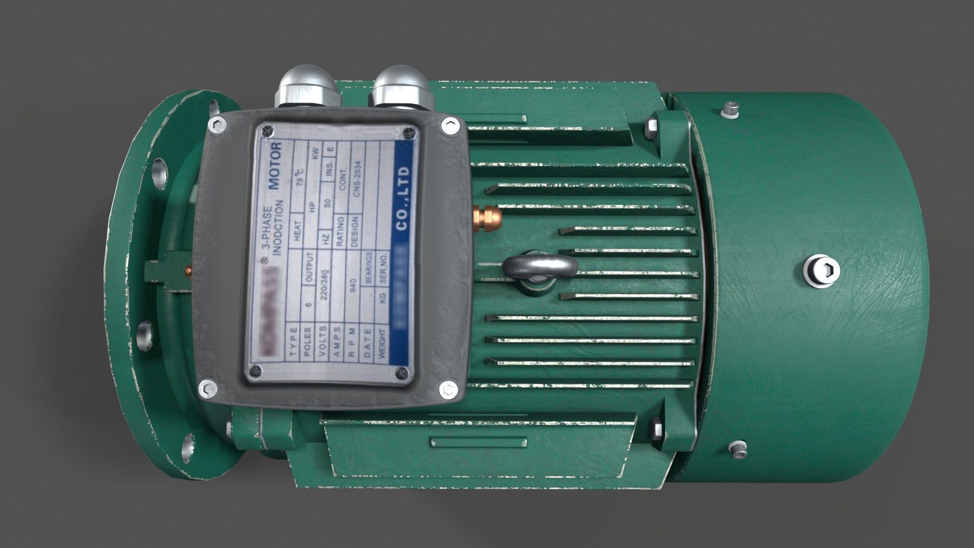 electrical machinery Low-poly 3D model_1