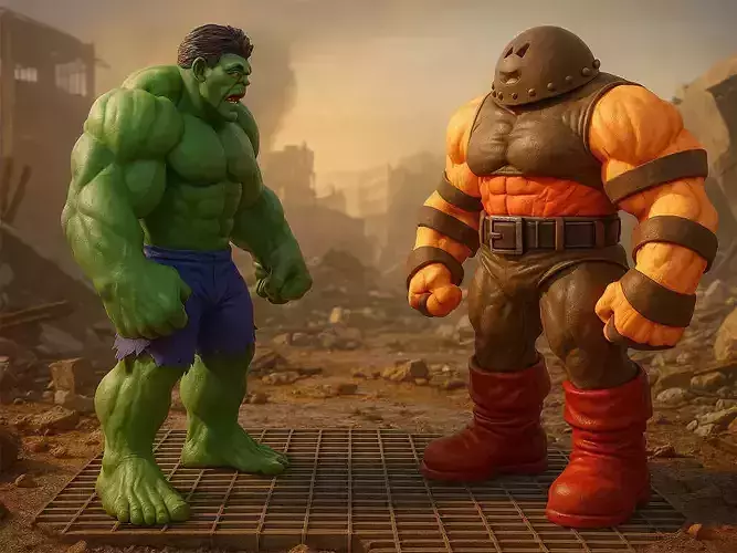 Hulk and Juggernaut 3D print model