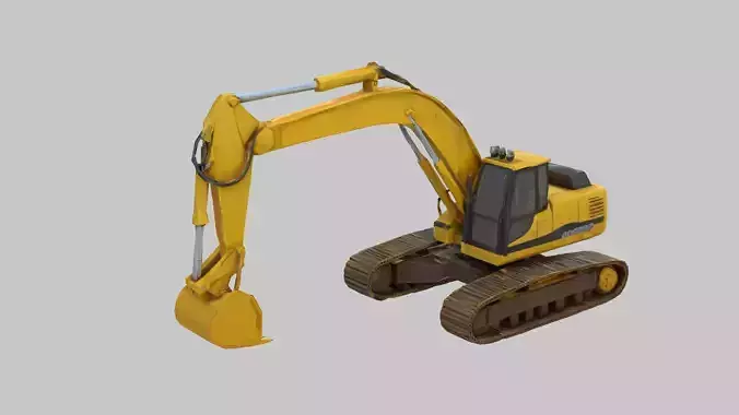 Excavator 3d with rigging 