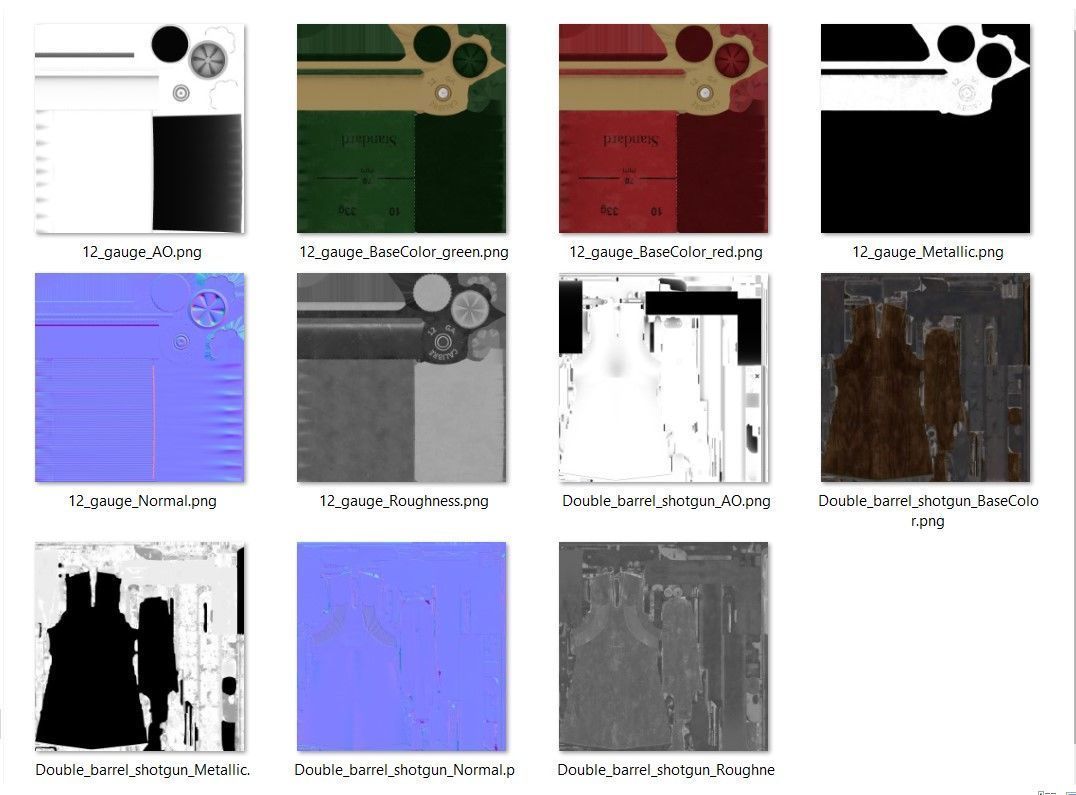 Generic double barrel shotgun  Low-poly 3D model_27