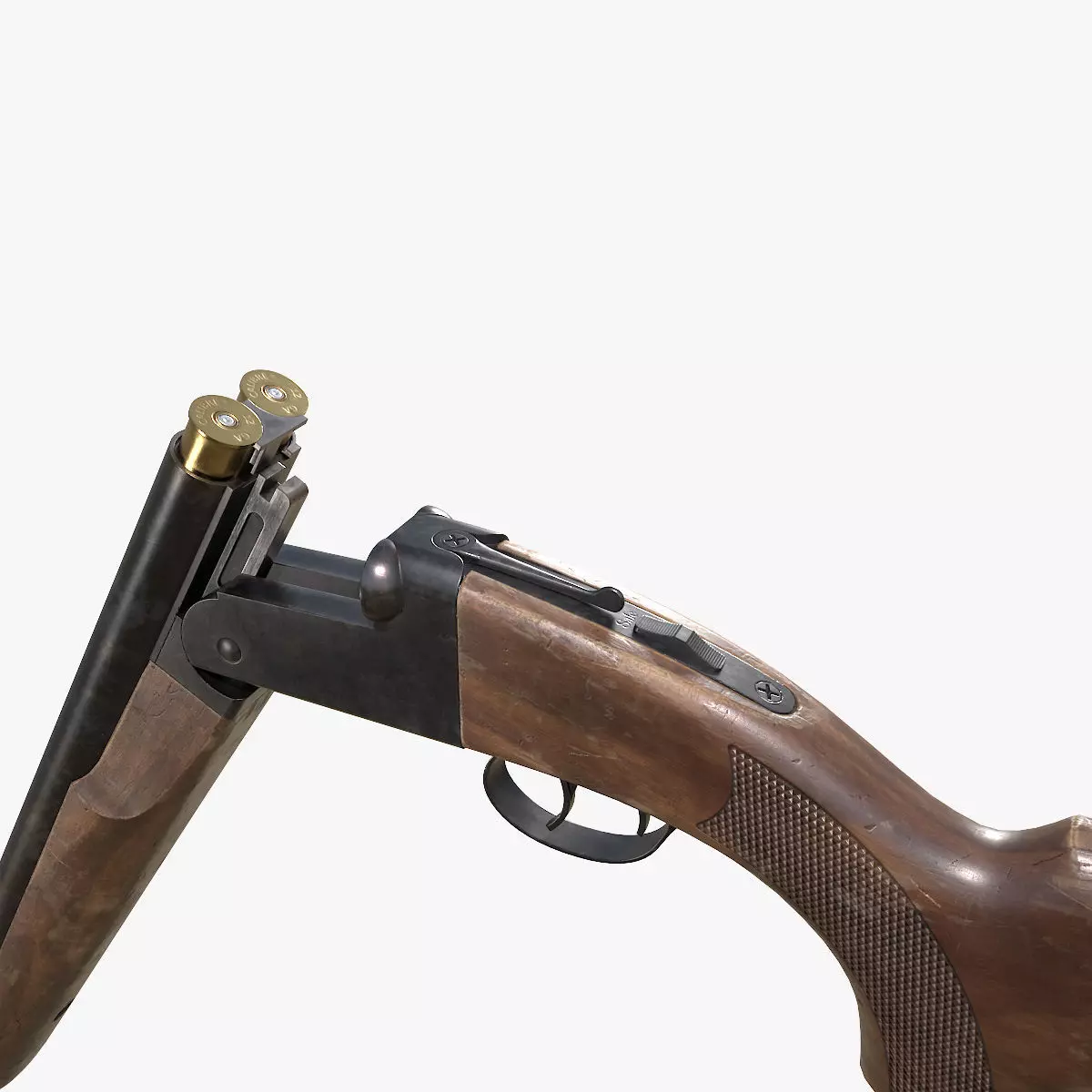 Generic double barrel shotgun Low-poly 3D model