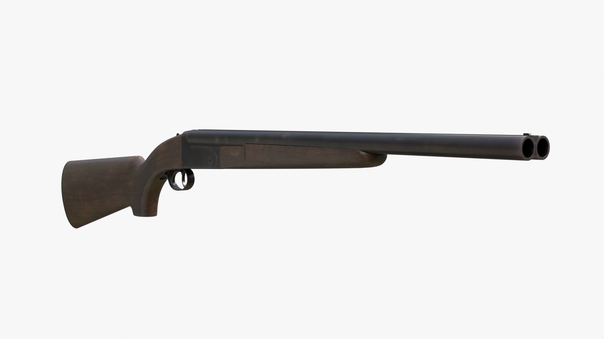 Generic double barrel shotgun  Low-poly 3D model_9