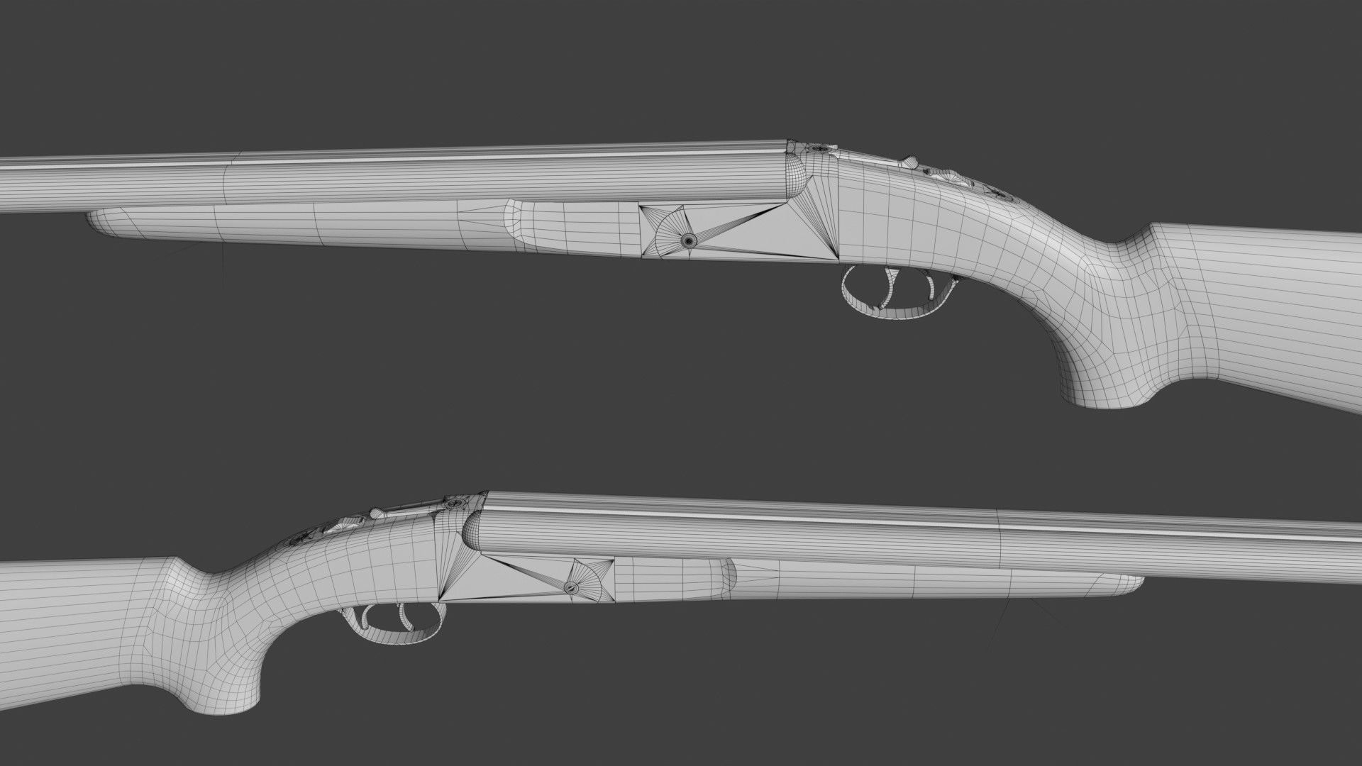 Generic double barrel shotgun  Low-poly 3D model_22