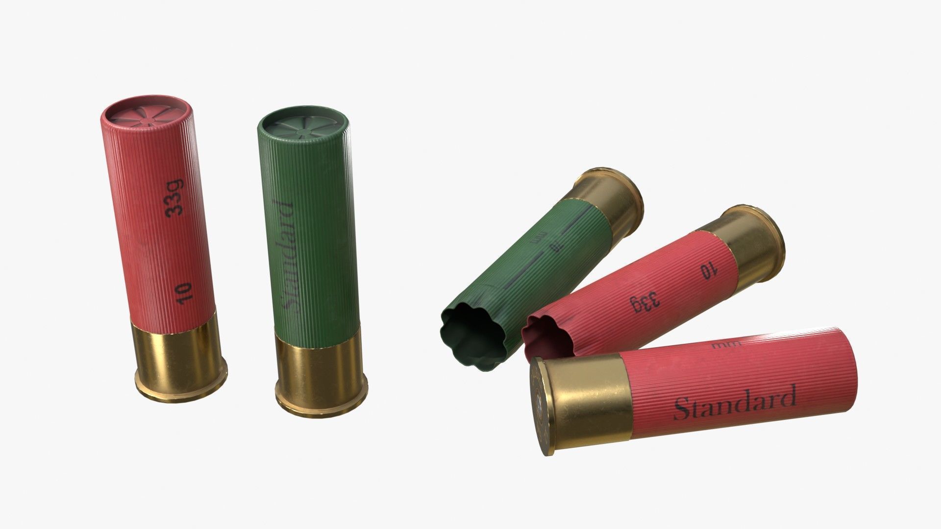 Generic double barrel shotgun  Low-poly 3D model_11