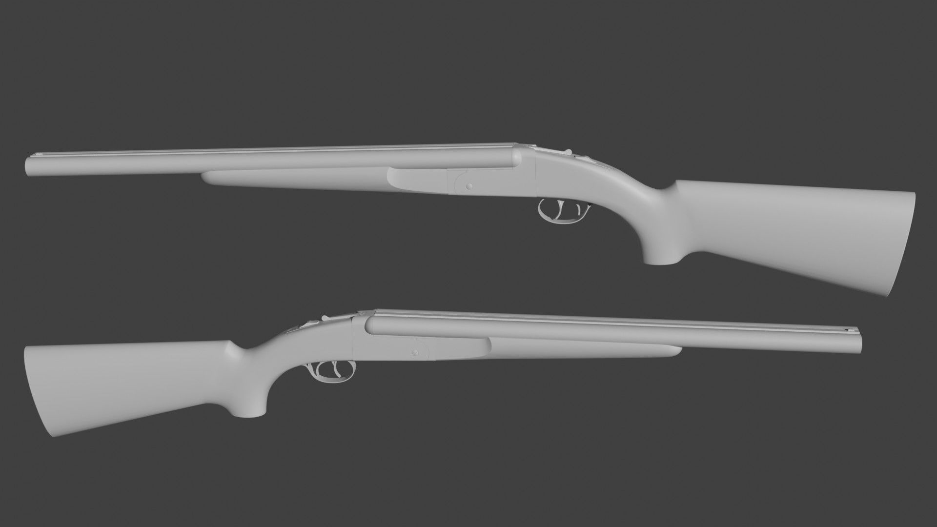 Generic double barrel shotgun  Low-poly 3D model_21