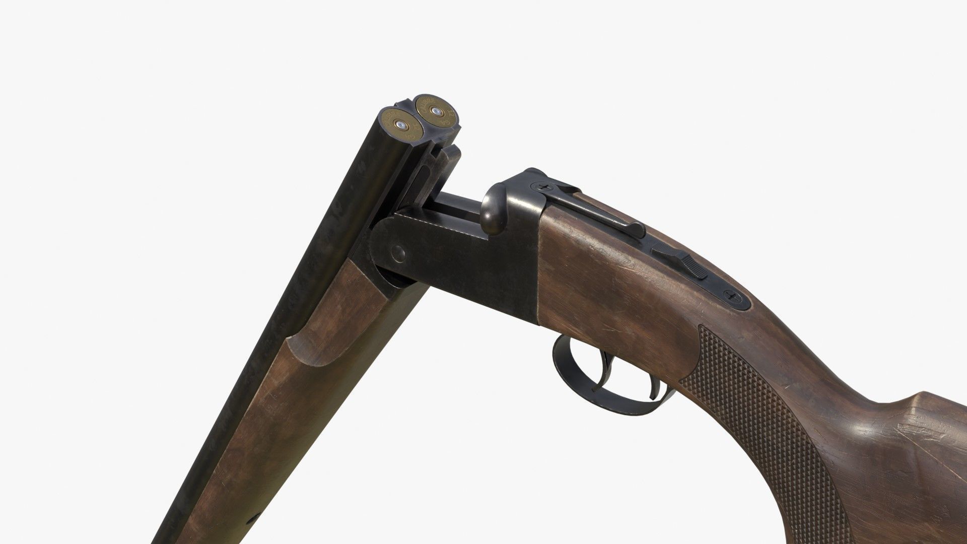 Generic double barrel shotgun  Low-poly 3D model_13