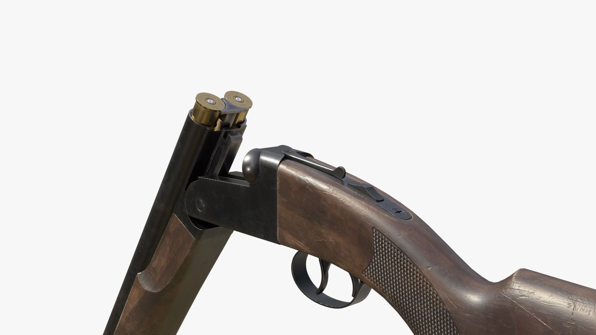 Generic double barrel shotgun  Low-poly 3D model_14