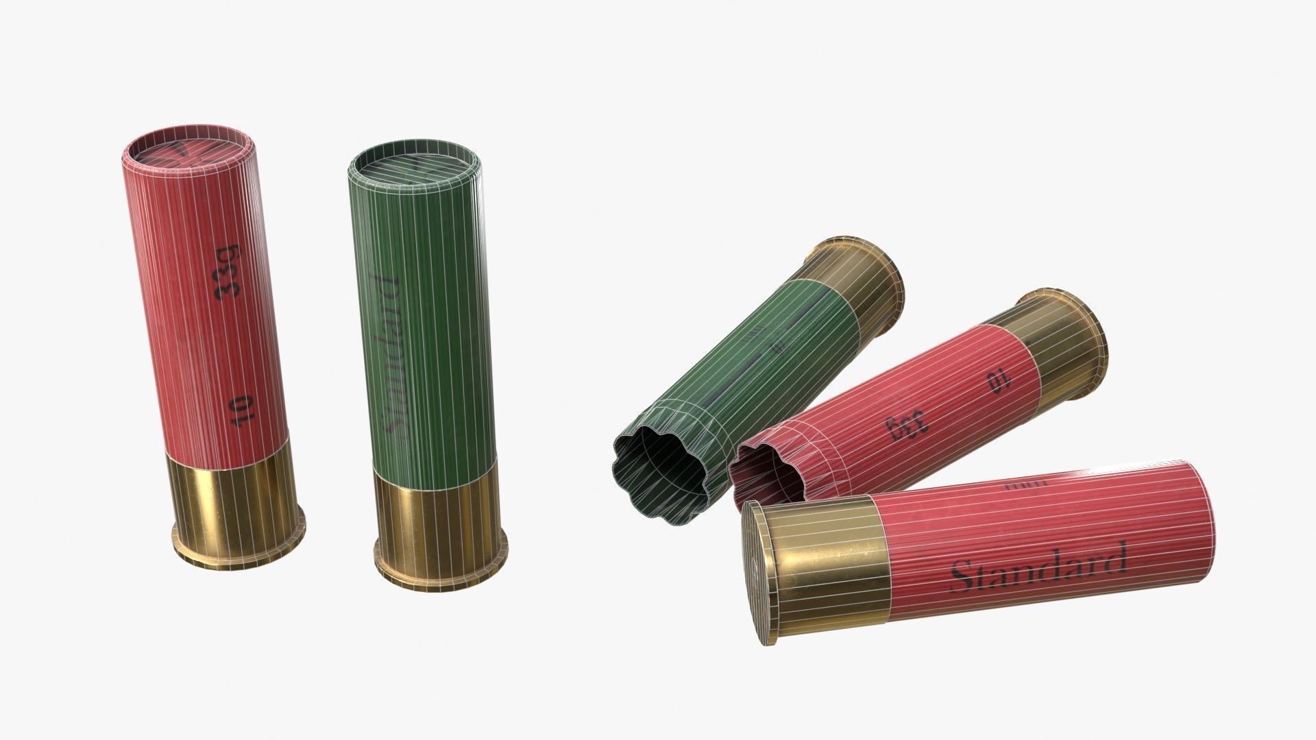 Generic double barrel shotgun  Low-poly 3D model_12