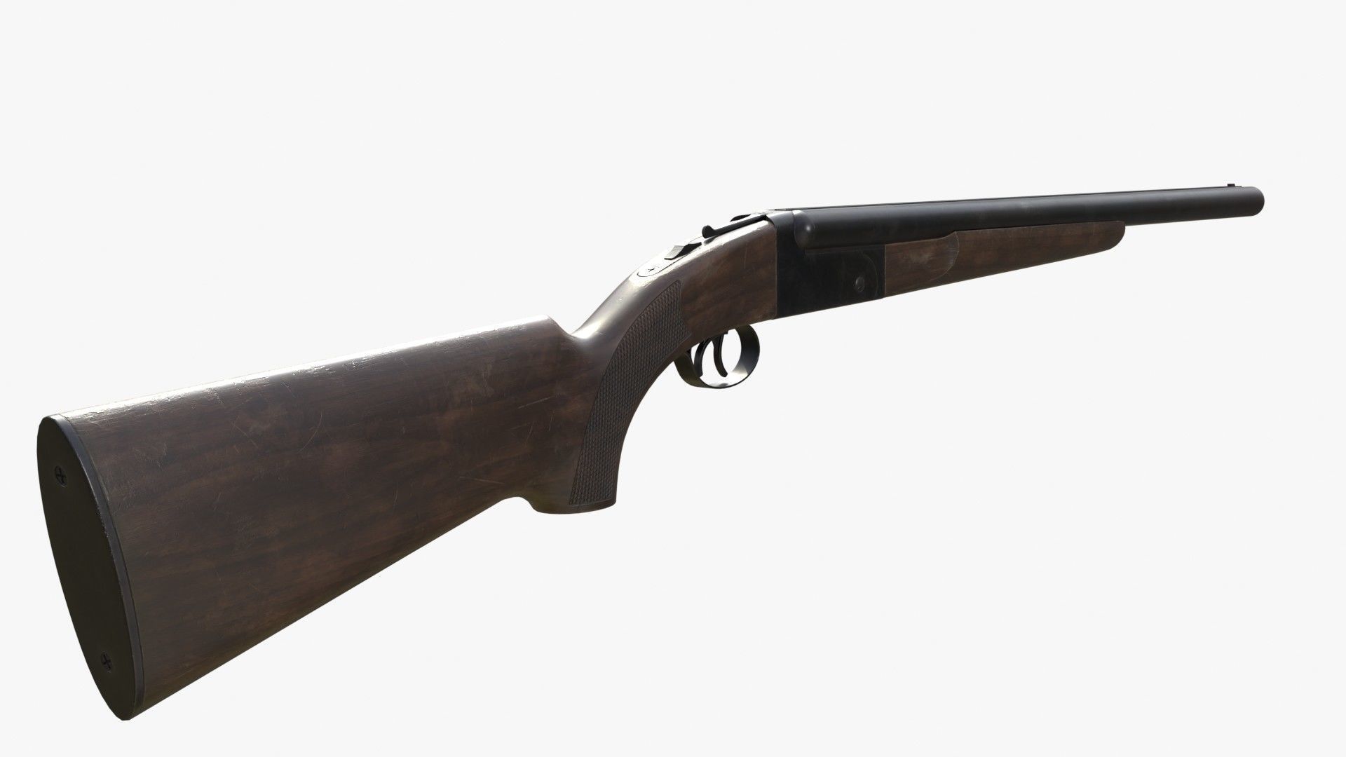 Generic double barrel shotgun  Low-poly 3D model_7