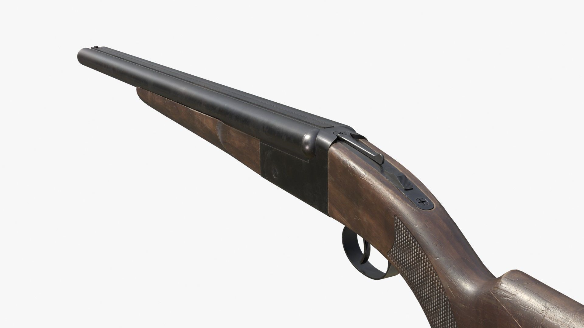 Generic double barrel shotgun  Low-poly 3D model_5