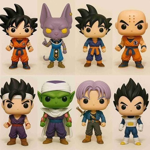 Funkos Dragon Ball Z PACK 8 Characters 3D print model