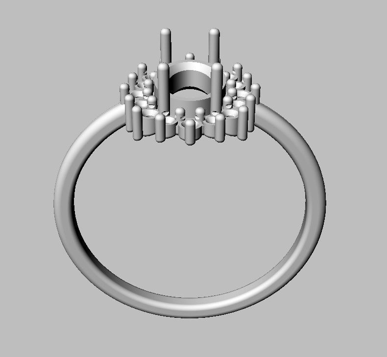 Oval Gemstone Classic Ring 3D print model_9