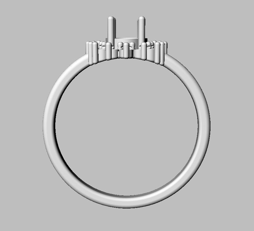 Oval Gemstone Classic Ring 3D print model_13