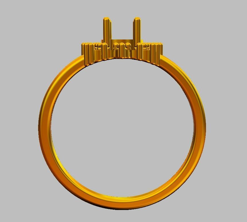 Oval Gemstone Classic Ring 3D print model_17