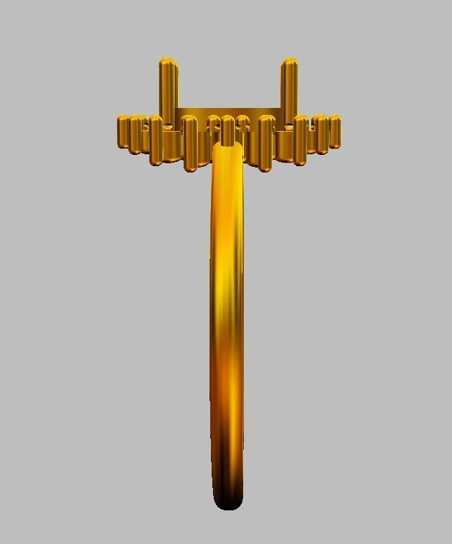 Oval Gemstone Classic Ring 3D print model_19