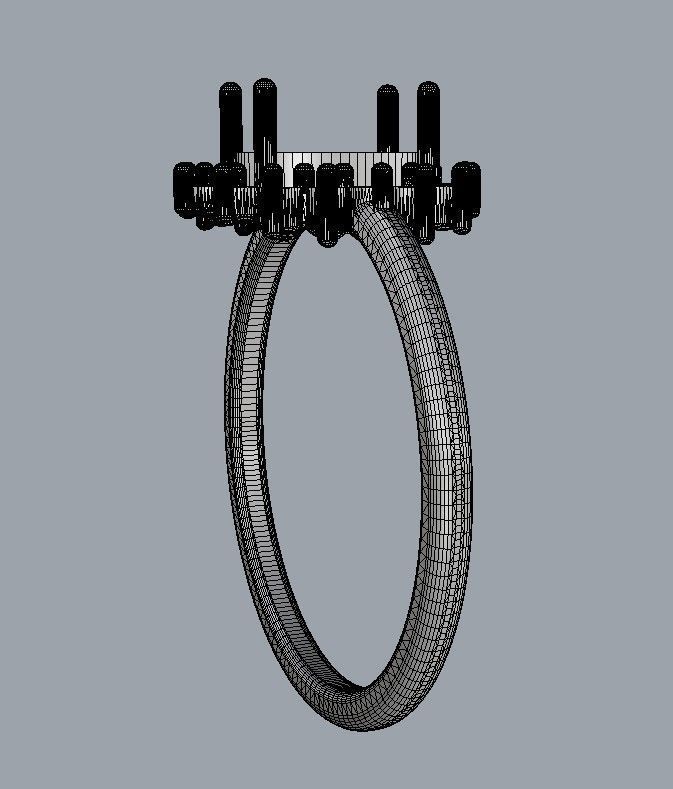 Oval Gemstone Classic Ring 3D print model_23