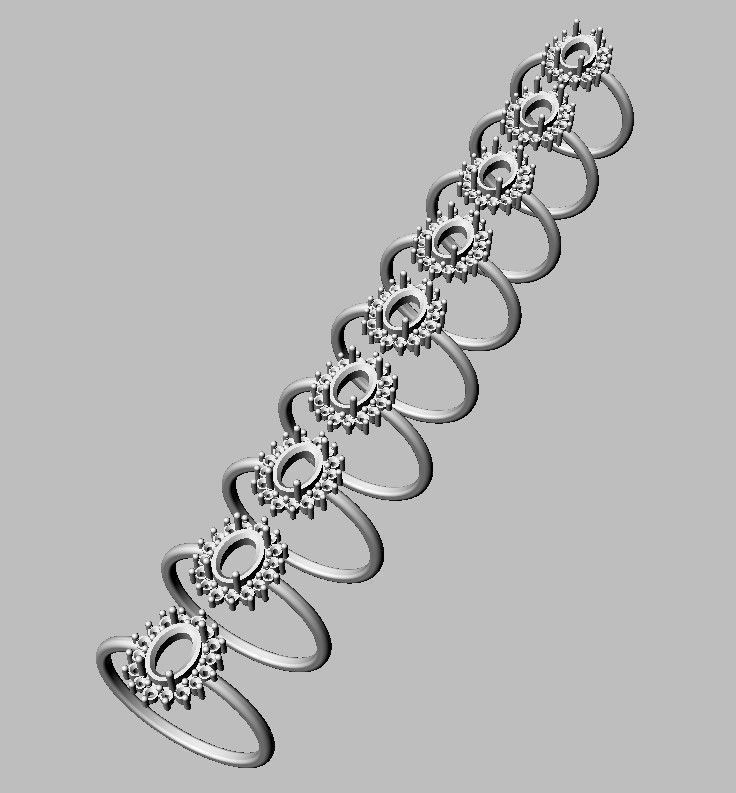 Oval Gemstone Classic Ring 3D print model_6