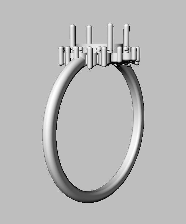 Oval Gemstone Classic Ring 3D print model_10
