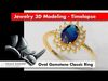 Oval Gemstone Classic Ring 3D print model_1