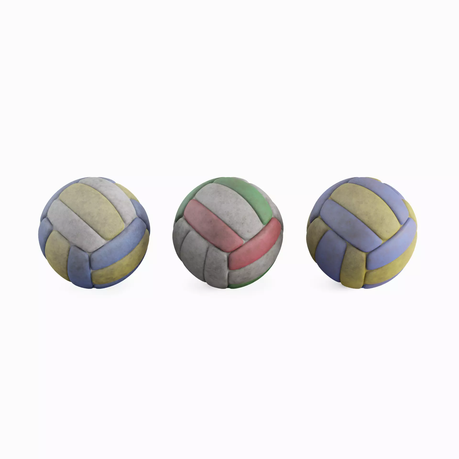 Dirty Volleyball Ball Set 3D model_0
