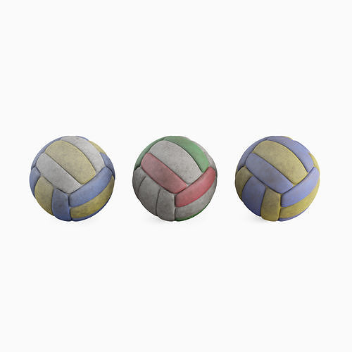 Dirty Volleyball Ball Set 3D model