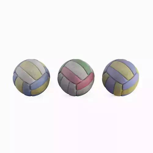 Dirty Volleyball Ball Set 3D model Dirty Volleyball Ball Set 3D model