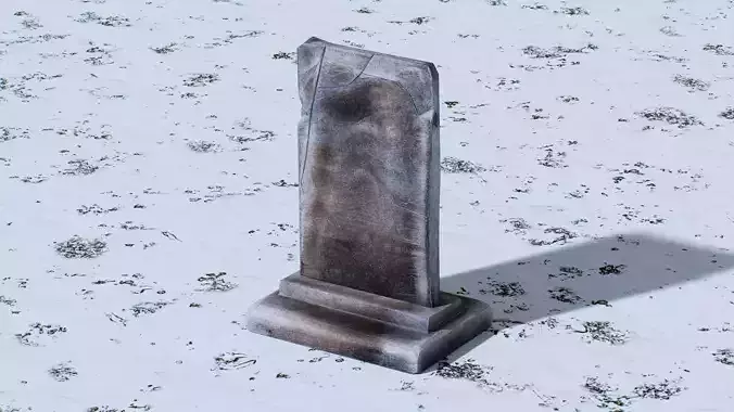 Wordless gravestone Low-poly 3D model