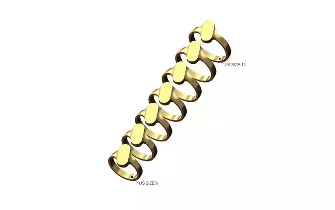 Tilted oblang 15x6mm signet ring Us sizes 6to12 3D print model