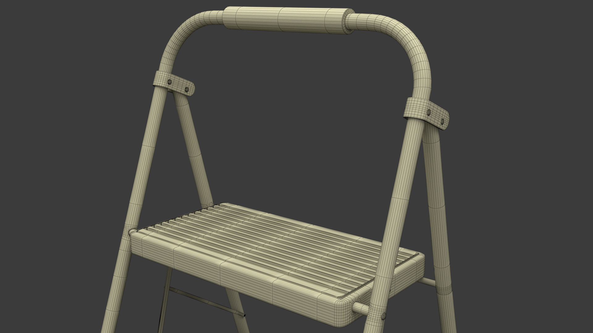 3 Step Folding Ladder 3D model_10