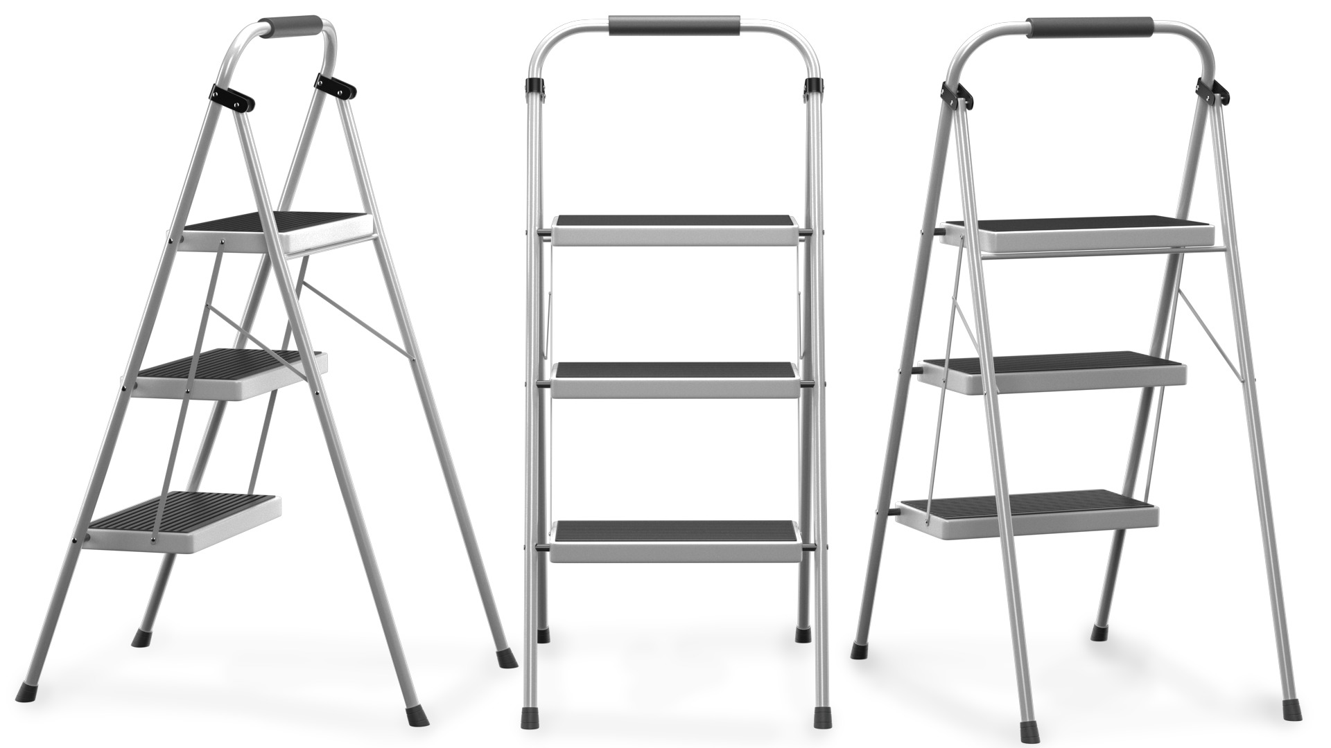 3 Step Folding Ladder 3D model_7