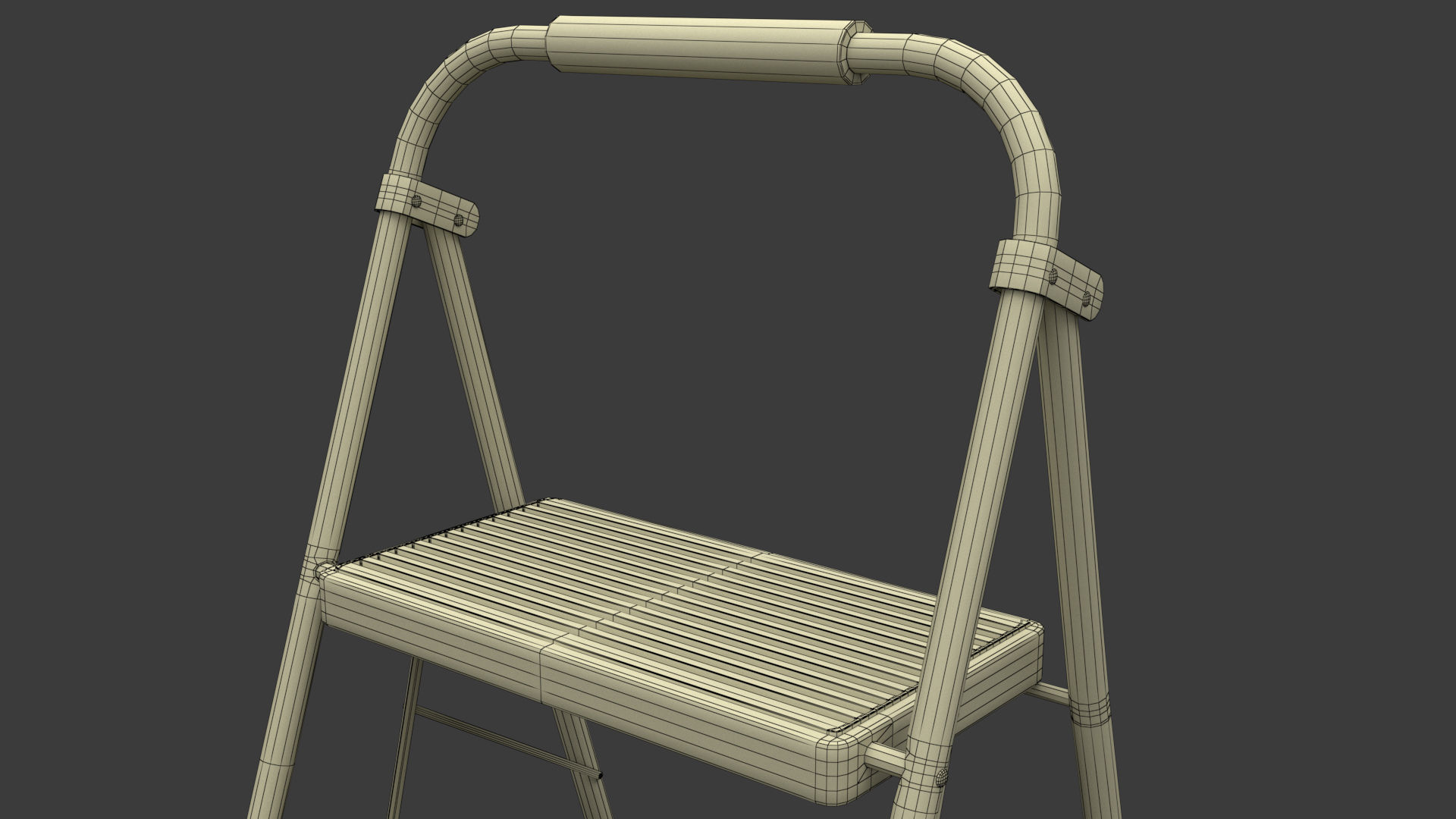 3 Step Folding Ladder 3D model_9