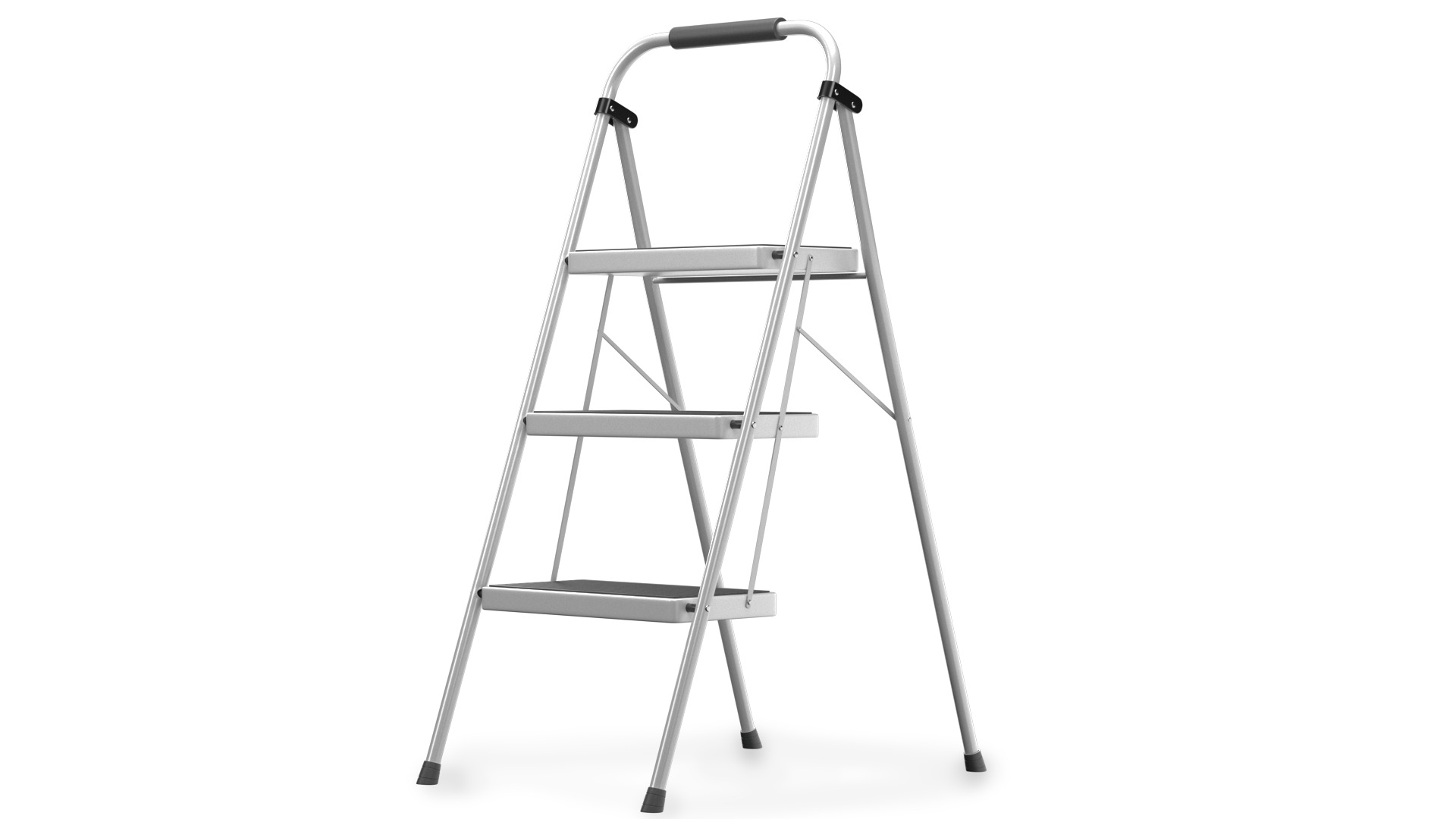 3 Step Folding Ladder 3D model_6