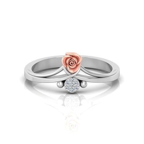 Rose Flower Diamond Ring  Elegant Gold  Diamond Jewellery Design 3D print model