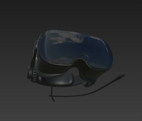 Sleek Modern VR Headset with Fabric Straps and Built-in Audio 3D model_4