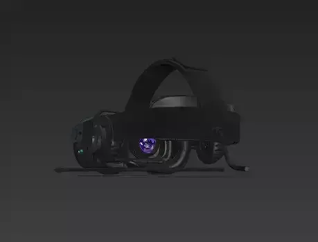 Sleek Modern VR Headset with Fabric Straps and Built-in Audio Low-poly 3D model