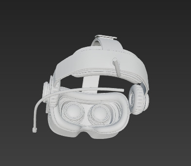 Sleek Modern VR Headset with Fabric Straps and Built-in Audio 3D model_2