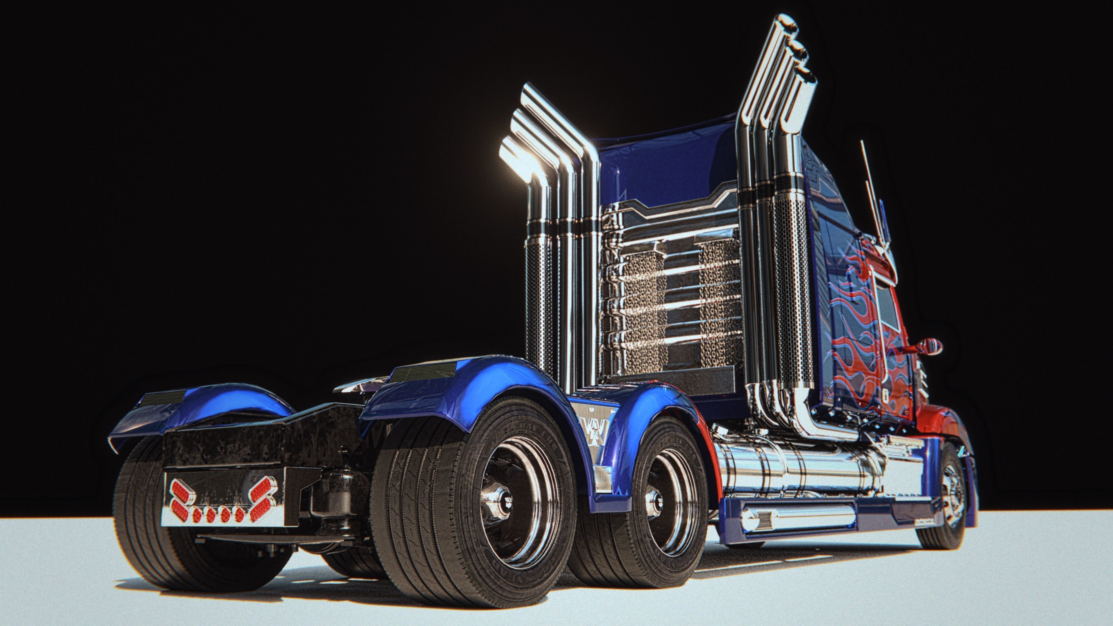 Western Star 5700xe Optimus Prime 3D model_7