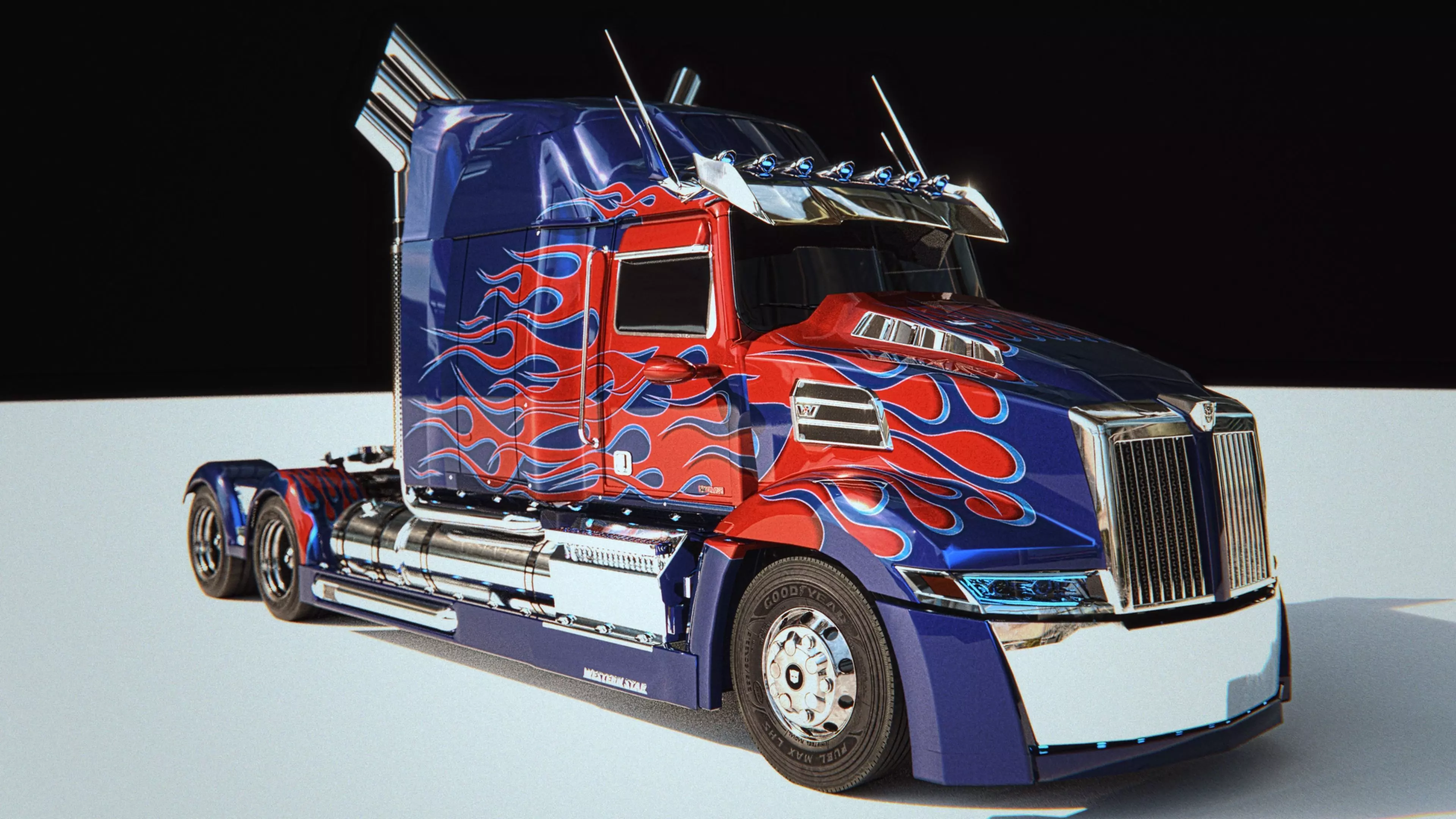 Western Star 5700xe Optimus Prime 3D model_0