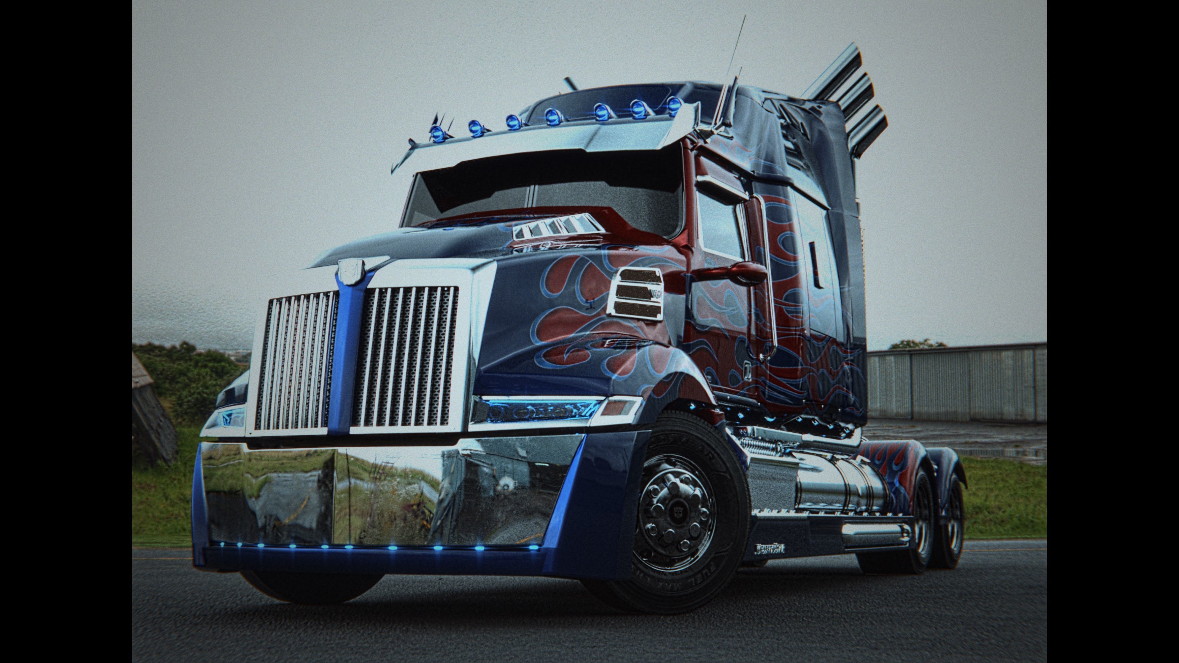 Western Star 5700xe Optimus Prime 3D model_9