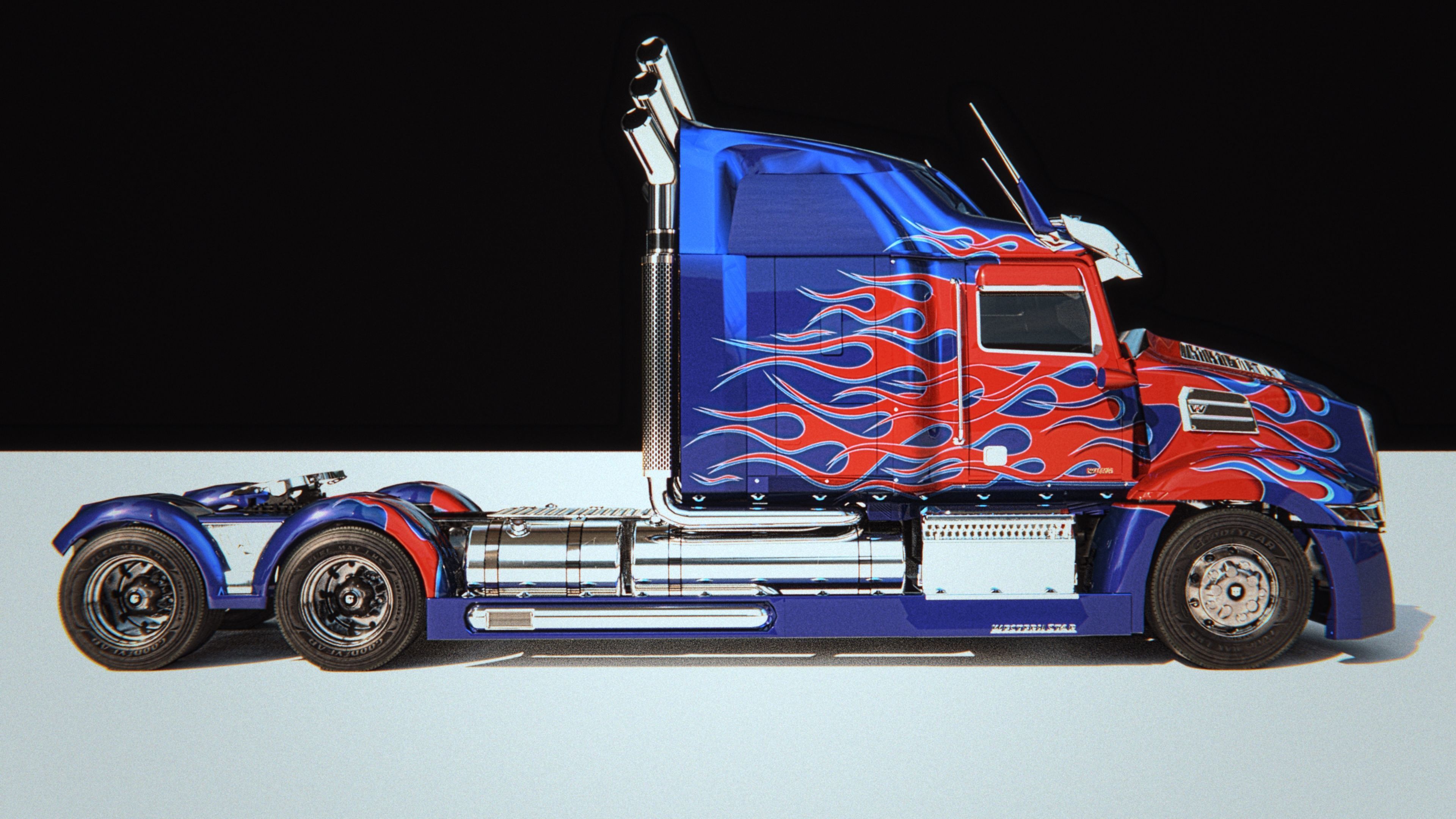 Western Star 5700xe Optimus Prime 3D model_4