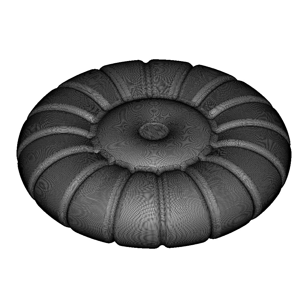 Exquisite Round Pillow 3D print model_4