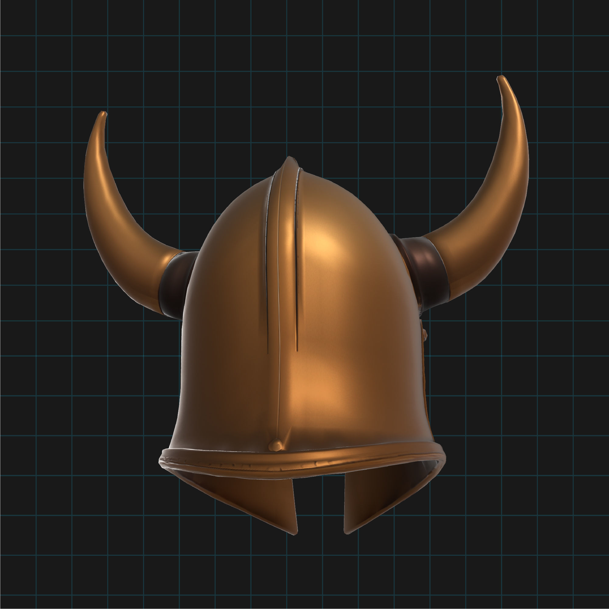 Warrior Horned Helmet Medieval Armor Asset 3D print model_1