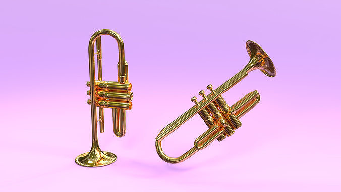 Trumpet Instrument Low-poly 3D model