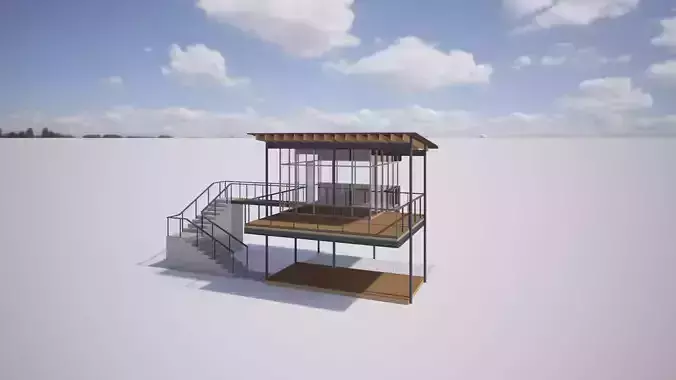 Forest Cabin House Modern Style 3D model