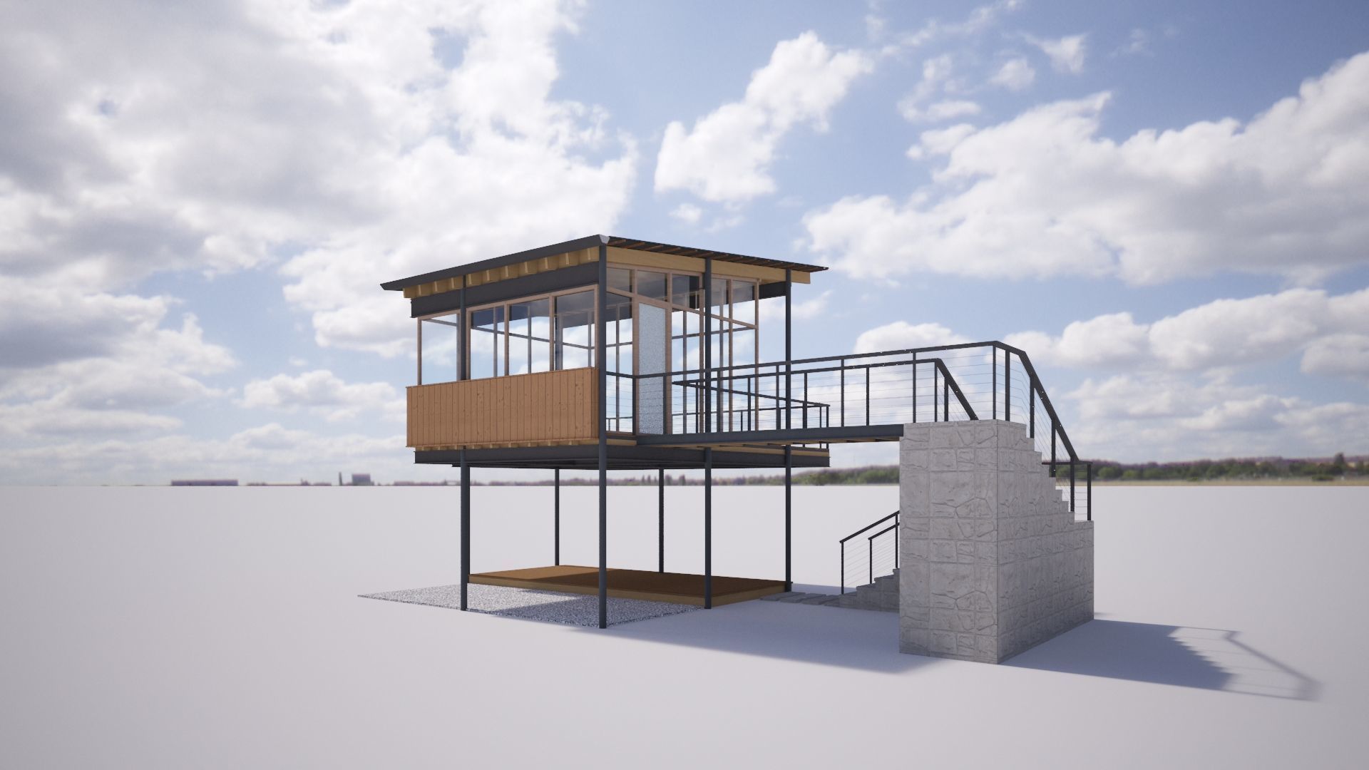 Forest Cabin House Modern Style 3D model_4