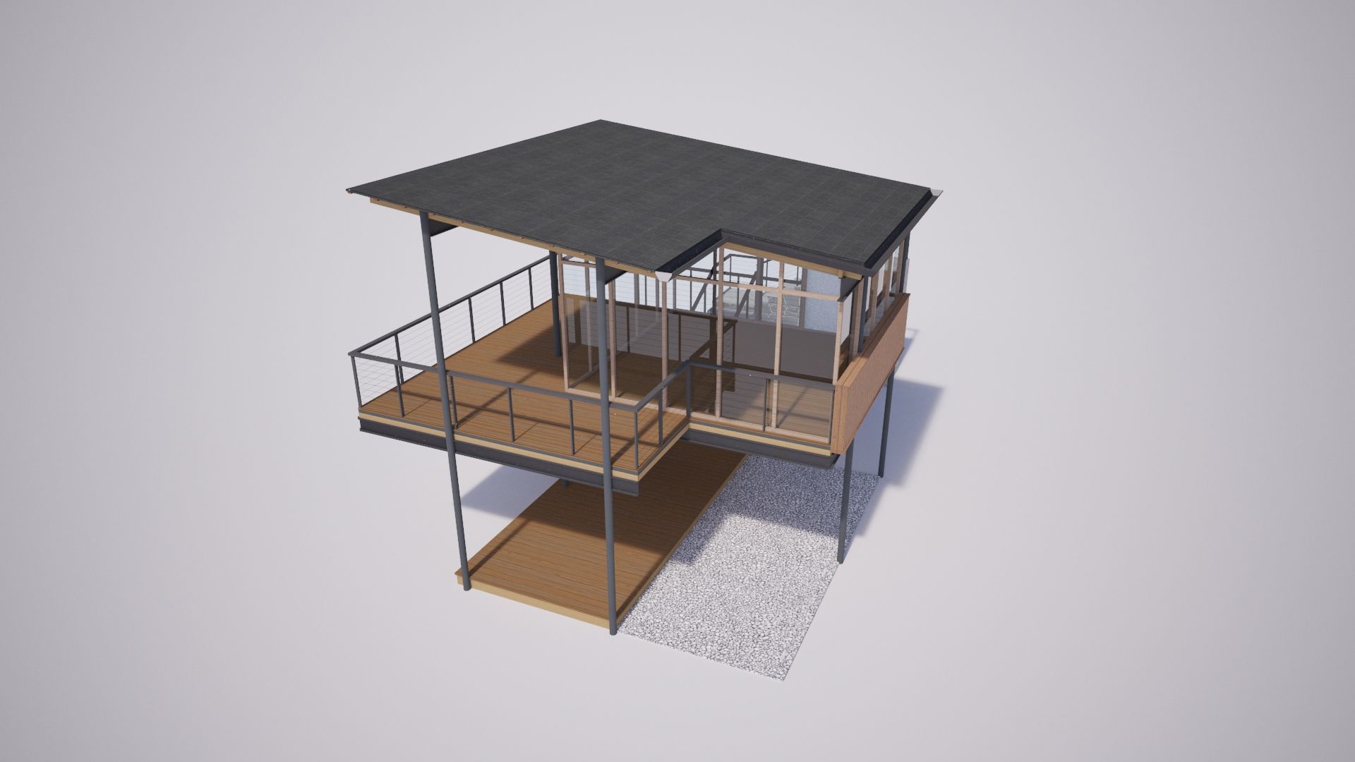 Forest Cabin House Modern Style 3D model_3