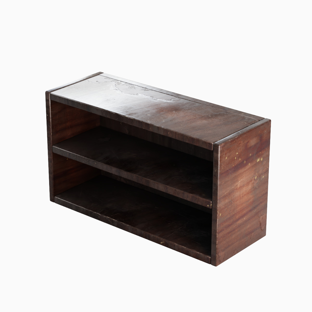 Simple Wooden Bookshelf Set Low-poly 3D model_6