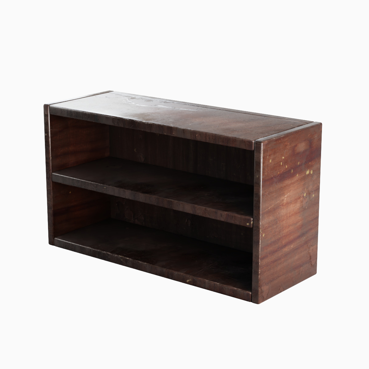 Simple Wooden Bookshelf Set Low-poly 3D model_3